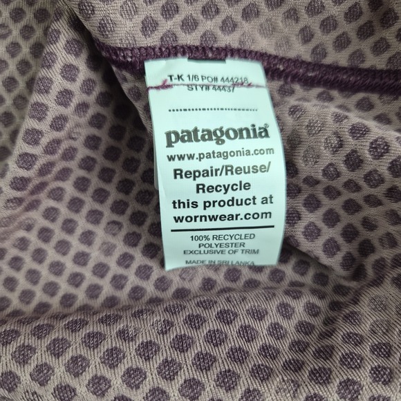 Patagonia Top Womens Small Burgundy Patterned Capalene Midweight Base Layer - Picture 12 of 13